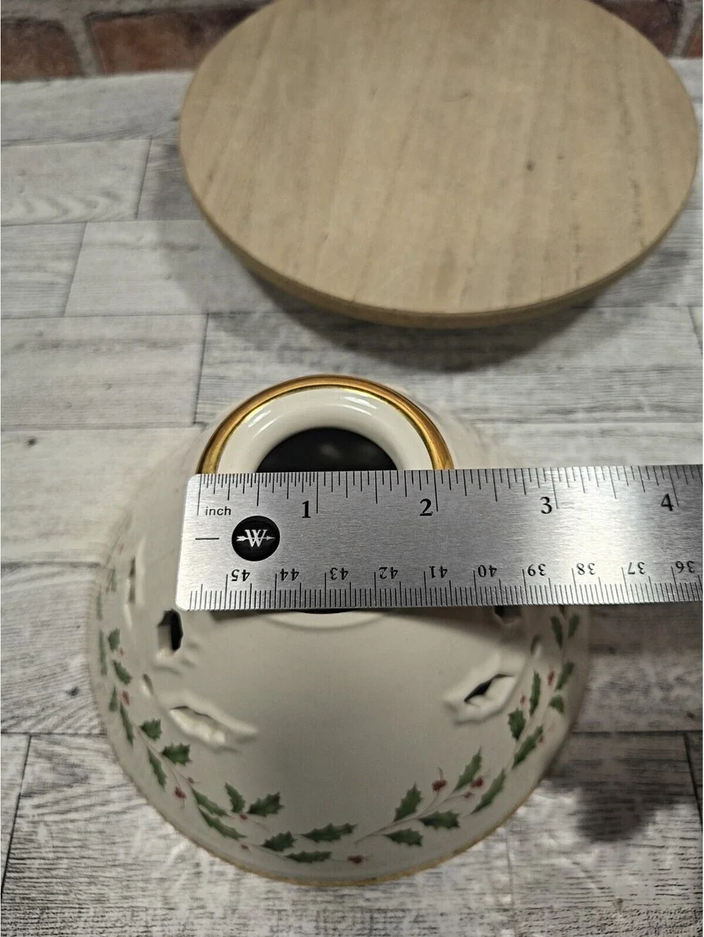 Lenox Dimension Collection Large Holiday Holly Berries Votive Candle Lamp Shade
